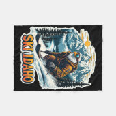 Couverture Polaire Conception d'aigle de ski vintage (Devant (Horizontal))