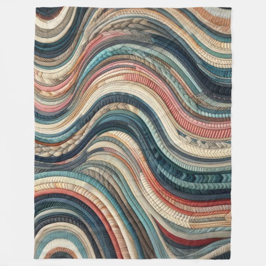 Couverture Polaire Conception de bande Abstraite quadrillée (Devant)