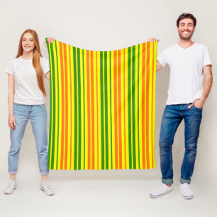 Couverture Polaire Conception de bandes verticales orange jaune vert