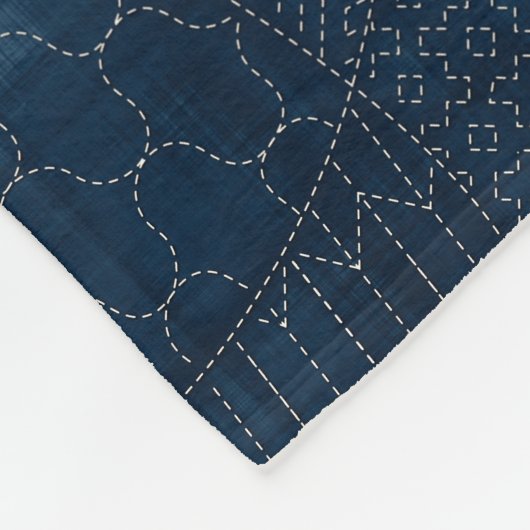 Couverture Polaire Conception de broderies de style Sashiko - (Coin)