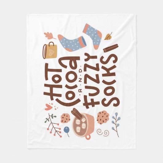 Couverture Polaire Conception de cacao chaud et de chaussettes moelle (Devant)