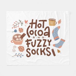 Couverture Polaire Conception de cacao chaud et de chaussettes moelle