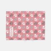 Couverture Polaire Conception de carreaux Empreintes de pattes rose e (Devant (Horizontal))