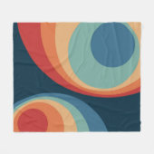 Couverture Polaire Conception de cercles rétro colorés (Devant (Horizontal))