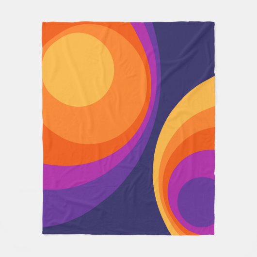 Couverture Polaire Conception de cercles rétro colorés (Devant)