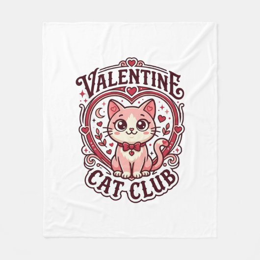 Couverture Polaire Conception de chat drôle de la Saint-Valentin - Ch (Devant)