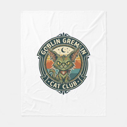 Couverture Polaire Conception de chat mignon de lutin gremlin - Gobel (Devant)