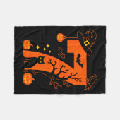 Couverture Polaire Conception de chat noir d'Halloween numéro 7 effra (Devant (Horizontal))