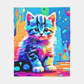 Couverture Polaire Conception de chaton coloré (Devant)