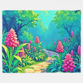 Couverture Polaire Conception de chemin de jardin magique (Devant (Horizontal))