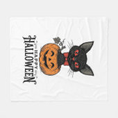 Couverture Polaire Conception de chemise de citrouille de chat noir H (Devant (Horizontal))