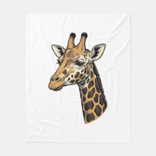 Couverture Polaire Conception de chemise de portrait de girafe gravur