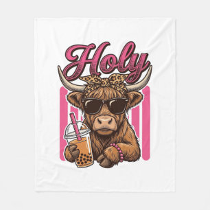 Couverture Polaire Conception de chemise de thé Boba vintage Holy Hig