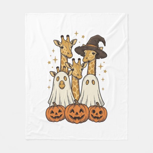 Couverture Polaire Conception de chemise fantôme de girafe de Hallowe (Devant)