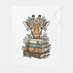 Couverture Polaire Conception de chemise florale de girafe vintage li