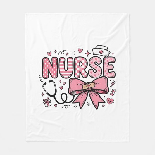 Couverture Polaire Conception de chemise vectorielle Cute Nurse Bow H (Devant)