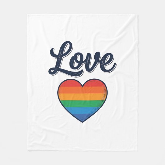 Couverture Polaire Conception de chemise vectorielle Love Rainbow Hea (Devant)