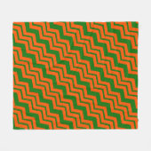 Couverture Polaire Conception de chevron en zigzag vert orange (Devant (Horizontal))