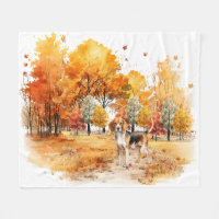 Conception de chien d'automne à l'aquarelle - Beag