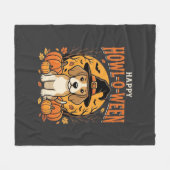 Couverture Polaire Conception de chien de citrouille de Beagle Hallow (Devant (Horizontal))