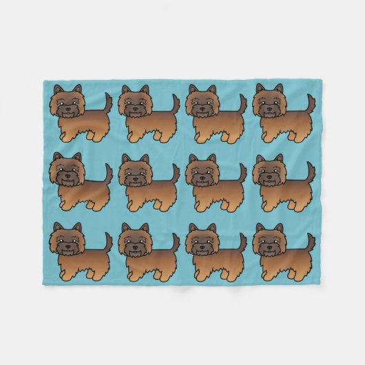 Couverture Polaire Conception de chien de dessin animé Terrier Cairn (Devant (Horizontal))