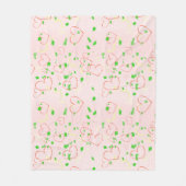 Couverture Polaire Conception de coeur et de feuille de Whimsical (Devant)