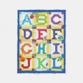 Couverture Polaire Conception de courtepointe d'alphabet pour bébé (Devant)