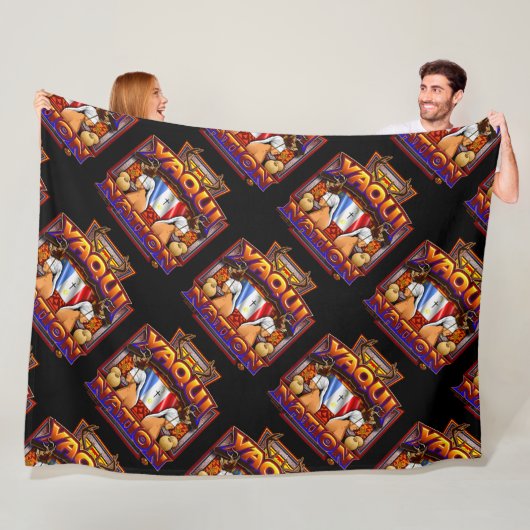 Couverture Polaire Conception de danseur de cerfs communs de drapeau (En situation)