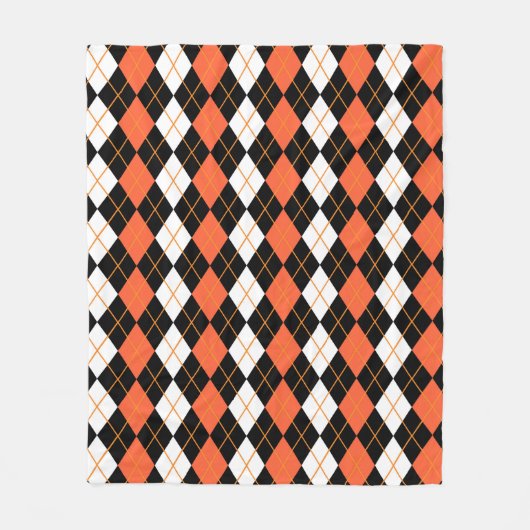 Couverture Polaire Conception de diamant Argyle blanc noir orange (Devant)