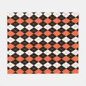 Couverture Polaire Conception de diamant Argyle blanc noir orange (Devant (Horizontal))