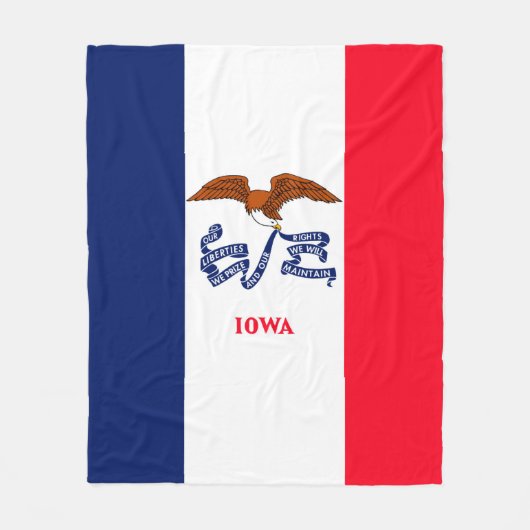 Couverture Polaire Conception de drapeau d'état de l'Iowa (Devant)