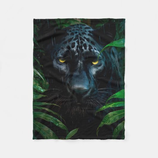 Couverture Polaire Conception de faune de jungle de panthère noire my (Devant)