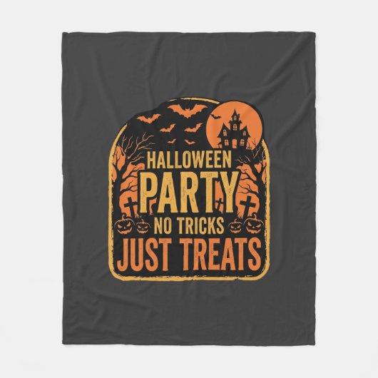 Couverture Polaire Conception de fête d'Halloween pas de tours juste (Devant)