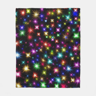 Couverture Polaire Conception de feux d'artifice Étoiles Colorées