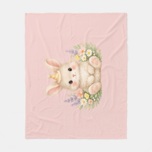 Couverture Polaire Conception de fleur sauvage de lapin duveteux pour (Devant)