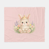 Couverture Polaire Conception de fleur sauvage de lapin duveteux pour (Devant (Horizontal))