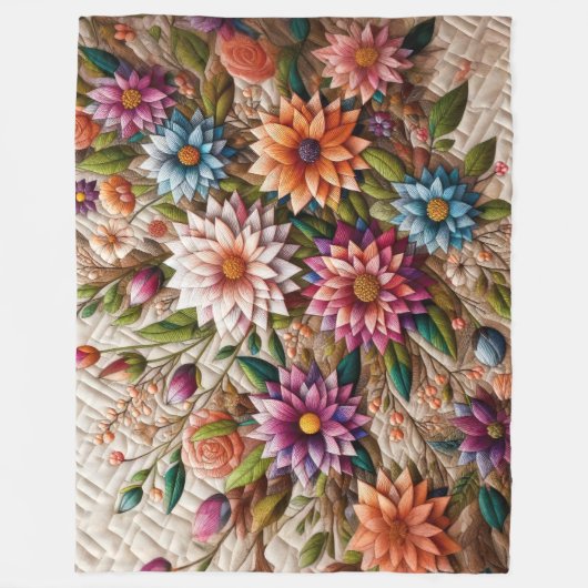 Couverture Polaire Conception de fleurs en surface (Devant)