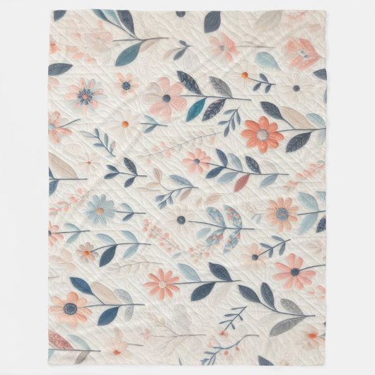 Couverture Polaire Conception de fleurs en surface (Devant)