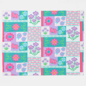 Couverture Polaire Conception de fleurs vibrantes en fleurs (Devant (Horizontal))
