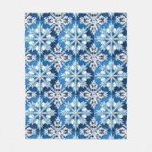Couverture Polaire Conception de flocon de neige bleu complexe (Devant)