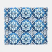 Couverture Polaire Conception de flocon de neige bleu complexe  (Devant (Horizontal))
