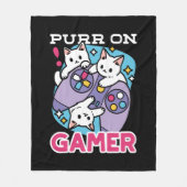 Couverture Polaire Conception de gamer de chat - Purr sur Gamer Joyst (Devant)