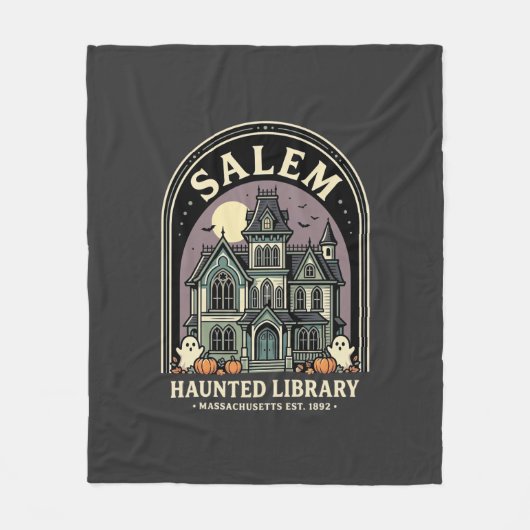 Couverture Polaire Conception de la bibliothèque hantée de Salem Hall (Devant)
