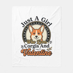 Couverture Polaire Conception de la Saint-Valentin Corgi pour les ama