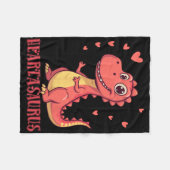 Couverture Polaire Conception de la Saint-Valentin de dinosaure migno (Devant (Horizontal))