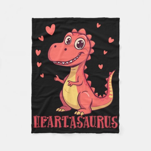 Couverture Polaire Conception de la Saint-Valentin de dinosaure migno (Devant)