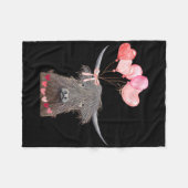 Couverture Polaire Conception de la Saint-Valentin de vache mignonne  (Devant (Horizontal))