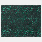 Couverture Polaire Conception de la série Léopard sarcelle et or 4 (Devant (Horizontal))