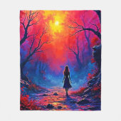 Couverture Polaire Conception de la solitude de la fille de la forêt  (Devant)