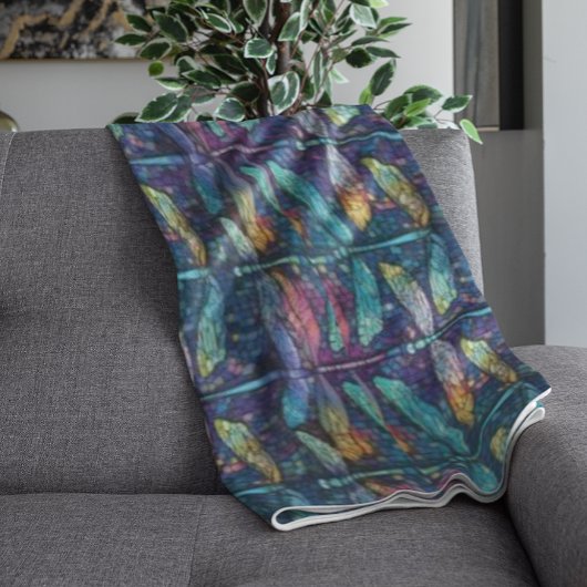 Couverture Polaire Conception de libellule en verre tendu